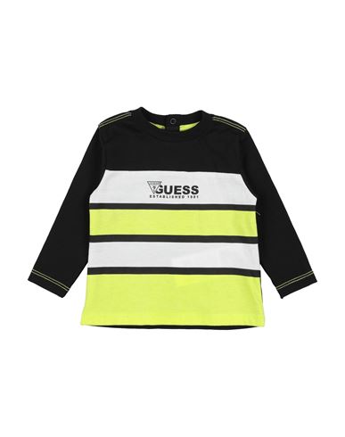 Guess Man T-shirt Black Size 18 Cotton In Black