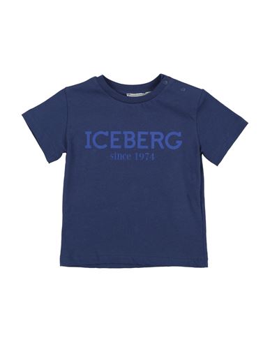 Iceberg Man T-shirt Navy Size 12 Cotton In Navy