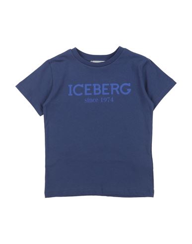 Iceberg Man T-shirt Navy Size 12 Cotton In Navy