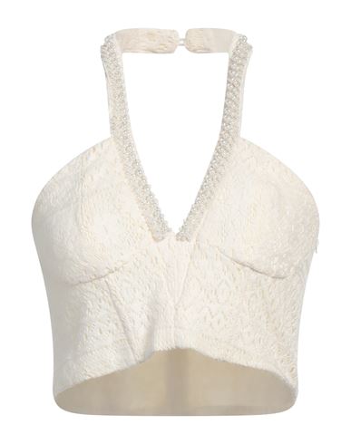 Shop Liu •jo Woman Top Ivory Size 8 Cotton, Polyamide, Elastane In White