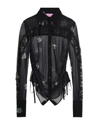 Pinko Woman Shirt Black Size L Polyamide, Elastane In Black