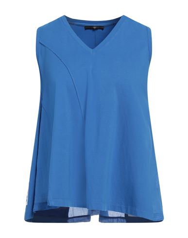 HIGH HIGH WOMAN TOP BLUE SIZE M COTTON, ELASTANE 