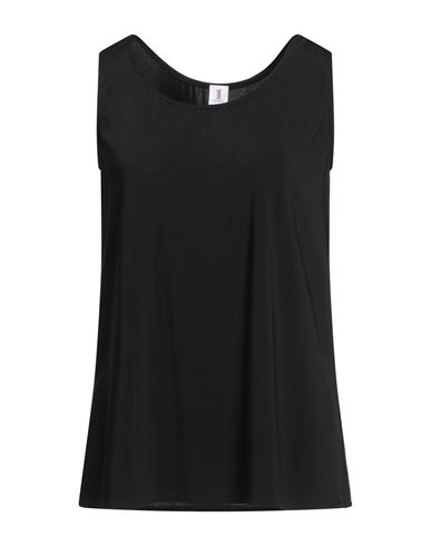 1-one Woman Tank Top Black Size 6 Viscose, Elastane In Black
