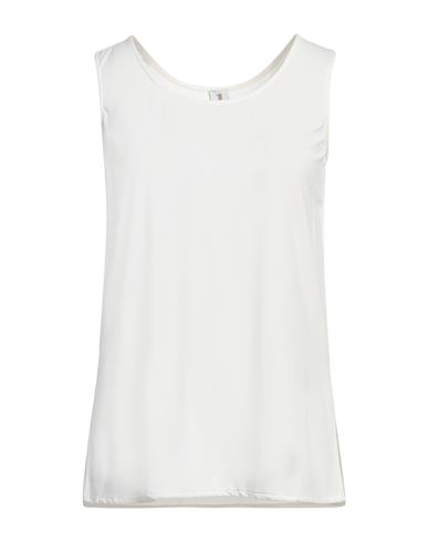 1-one Woman Tank Top White Size 4 Viscose, Elastane In White