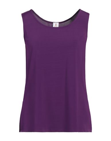 1-one Woman Tank Top Purple Size 4 Viscose, Elastane In Purple