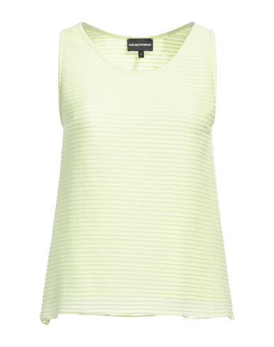 EMPORIO ARMANI EMPORIO ARMANI WOMAN TANK TOP LIGHT GREEN SIZE L POLYESTER, ELASTANE 