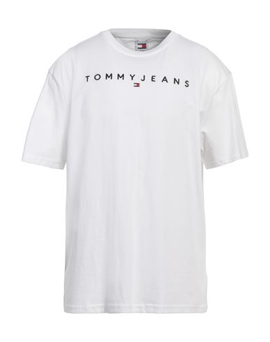 Tommy Jeans Man T-shirt White Size 4xl Cotton In White