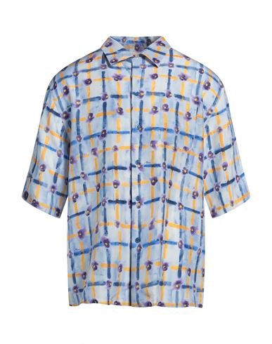 Shop Marni Man Shirt Light Blue Size 38 Silk