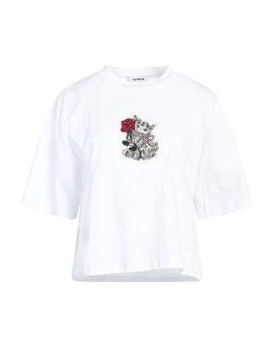 Vivetta Woman T-shirt White Size L Cotton