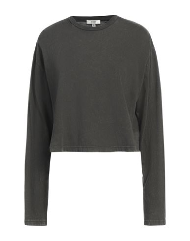 Agolde Woman T-shirt Charcoal Size L Cotton In Grey