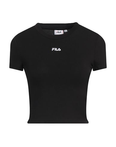 Fila Woman T-shirt Black Size L Cotton, Elastane In Black