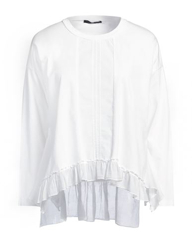 Shop High Woman T-shirt White Size L Cotton, Elastane