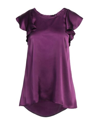 1-one Woman Top Dark Purple Size 8 Acetate, Silk In Purple