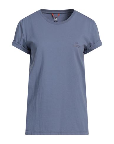 Parajumpers Woman T-shirt Slate Blue Size M Cotton In Blue
