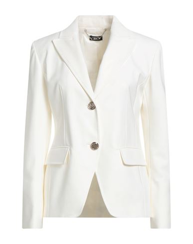 Liu •jo Woman Blazer Off White Size 10 Cotton, Polyamide, Elastane In White