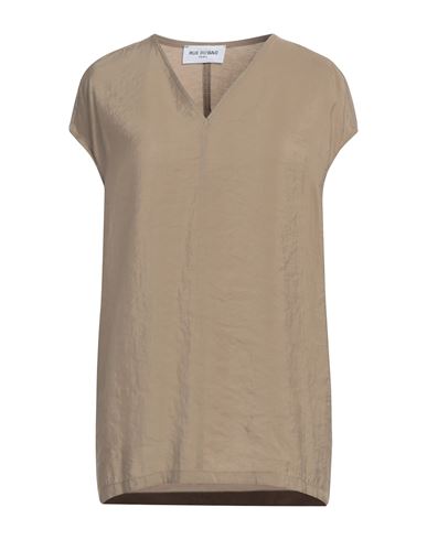 Rue Du Bac Woman Top Khaki Size 4 Modal, Polyester In Beige