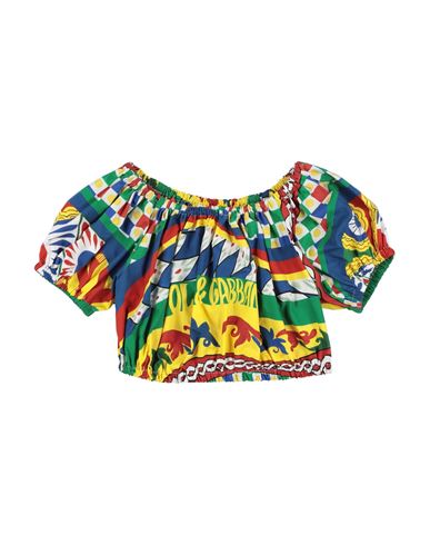 Dolce & Gabbana Toddler Girl Top Yellow Size 4 Cotton In Yellow