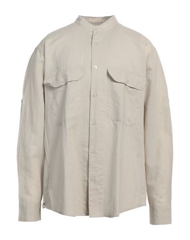 Armani Exchange Man Shirt Cream Size L Linen, Cotton In White