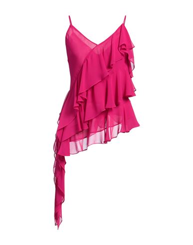 Rue Du Bac Woman Top Fuchsia Size 4 Polyester In Pink