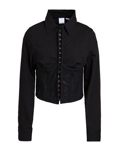 Pinko Denim Woman Shirt Black Size 10 Cotton, Elastane, Polyamide In Black