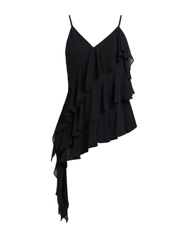 Rue Du Bac Woman Top Black Size 6 Polyester In Black