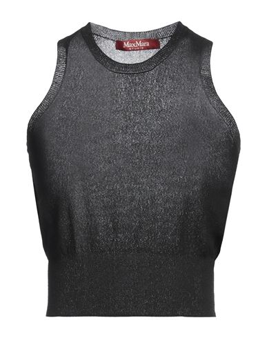 Max Mara Studio Woman Top Black Size M Viscose, Polyamide In Black