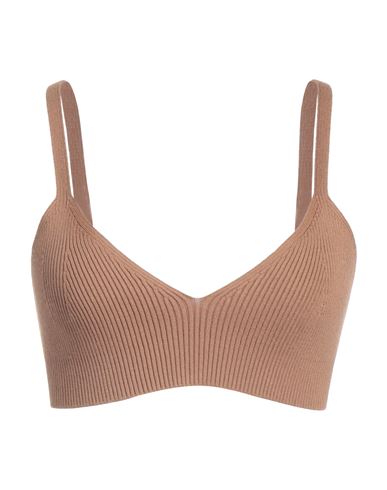 FORTE DEI MARMI COUTURE FORTE DEI MARMI COUTURE WOMAN TOP CAMEL SIZE S VISCOSE, POLYESTER 