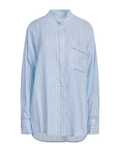 FORTE DEI MARMI COUTURE FORTE DEI MARMI COUTURE WOMAN SHIRT SKY BLUE SIZE M LINEN 