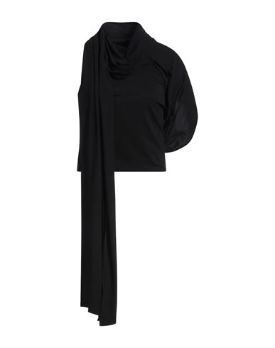 Magda Butrym Asymmetric Draped High Neck Open Back Top In Black