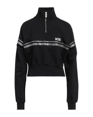 Gcds Woman Sweatshirt Black Size Xxl Cotton In Black