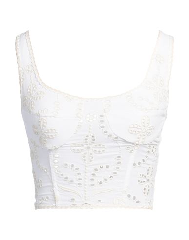 Charo Ruiz Ibiza Woman Top White Size Xs Cotton, Linen, Polyester In White