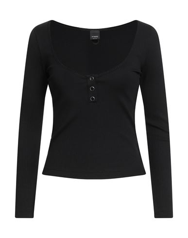 Pinko Woman T-shirt Black Size S Cotton, Lyocell, Elastane In Brown