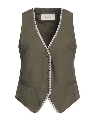 SOUVENIR SOUVENIR WOMAN TAILORED VEST MILITARY GREEN SIZE S COTTON 