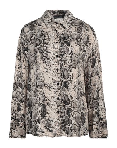 Icona By Kaos Woman Shirt Beige Size 10 Viscose In Gray