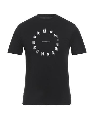 Armani Exchange Man T-shirt Black Size Xs Cotton In Black