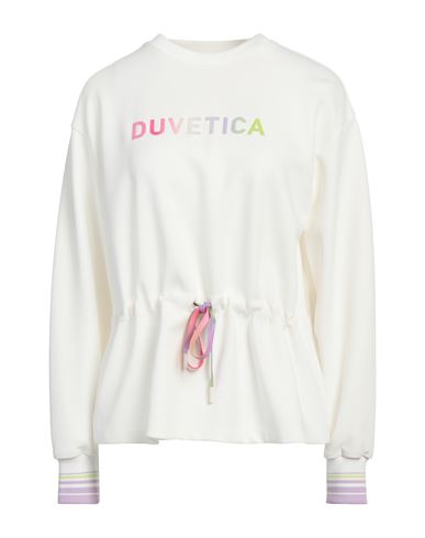 Duvetica Woman Sweatshirt Ivory Size M Polyester, Cotton, Polyurethane In White