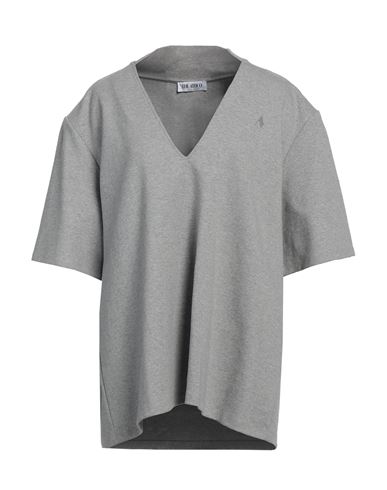 Attico The  Woman T-shirt Grey Size 4 Cotton, Elastane In Gray