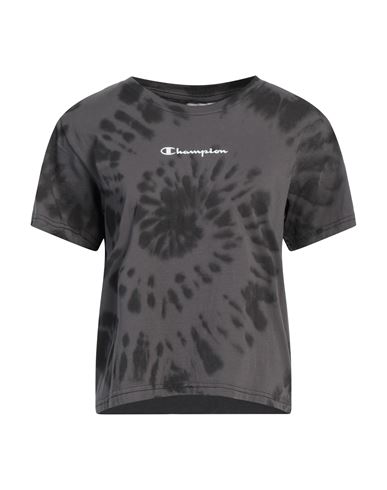 Champion Woman T-shirt Grey Size L Cotton In Grey