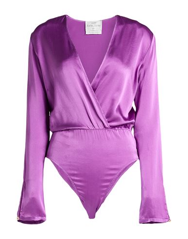 Forte Forte Forte_forte Woman Bodysuit Purple Size 2 Silk, Elastane