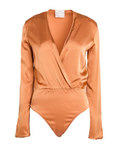 Forte Forte Forte_forte Woman Bodysuit Camel Size 2 Silk, Elastane In Sand