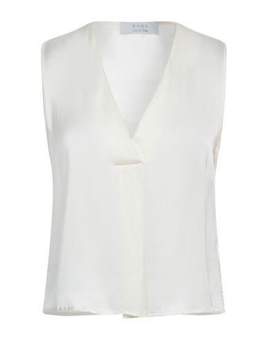 Kaos Woman Top Ivory Size 8 Viscose In White