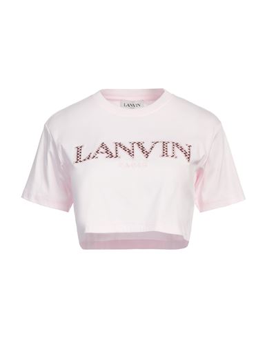 Lanvin Logo Embroidered Cropped T In Pink
