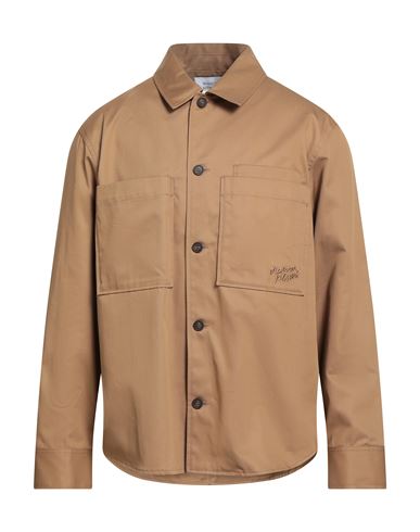 Maison Kitsuné Man Shirt Camel Size M Cotton In Brown