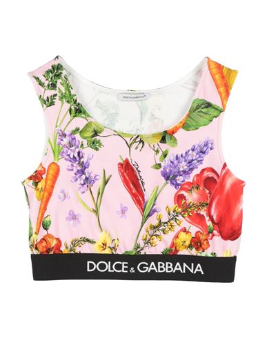 Dolce & Gabbana Toddler Girl Top Pink Size 5 Cotton, Elastane, Polyester, Polyamide In Pink