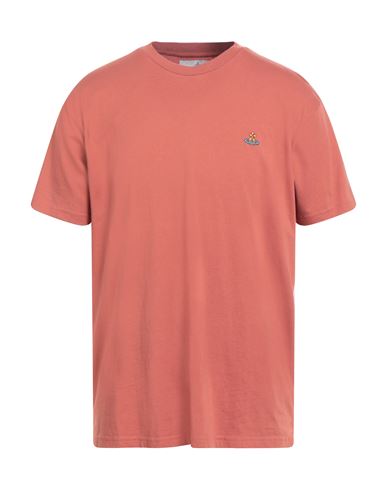 Shop Vivienne Westwood Man T-shirt Rust Size L Organic Cotton