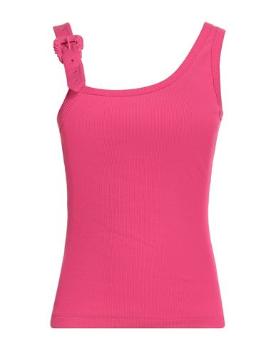 Versace Jeans Couture Woman Tank Top Fuchsia Size 4 Cotton, Elastane