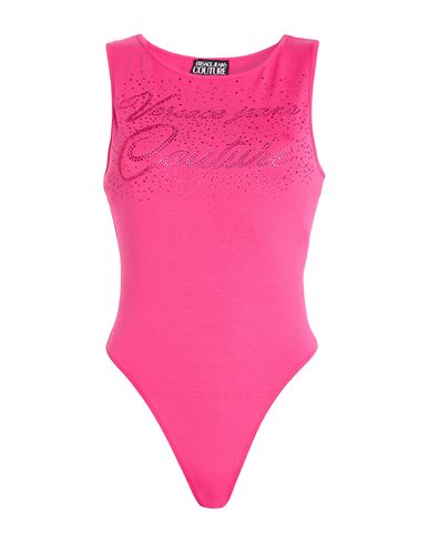 Versace Jeans Couture Woman Bodysuit Fuchsia Size S Cotton, Elastane In Pink