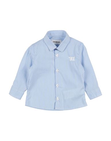 Bikkembergs Newborn Girl Shirt Light Blue Size 0 Cotton, Polyamide, Elastic Fibres In Blue
