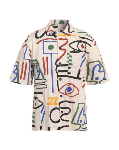 Altatensione Man Shirt Beige Size L Cotton In Beige