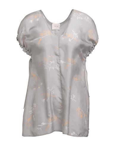 ALYSI ALYSI WOMAN TOP LIGHT GREY SIZE 6 SILK 